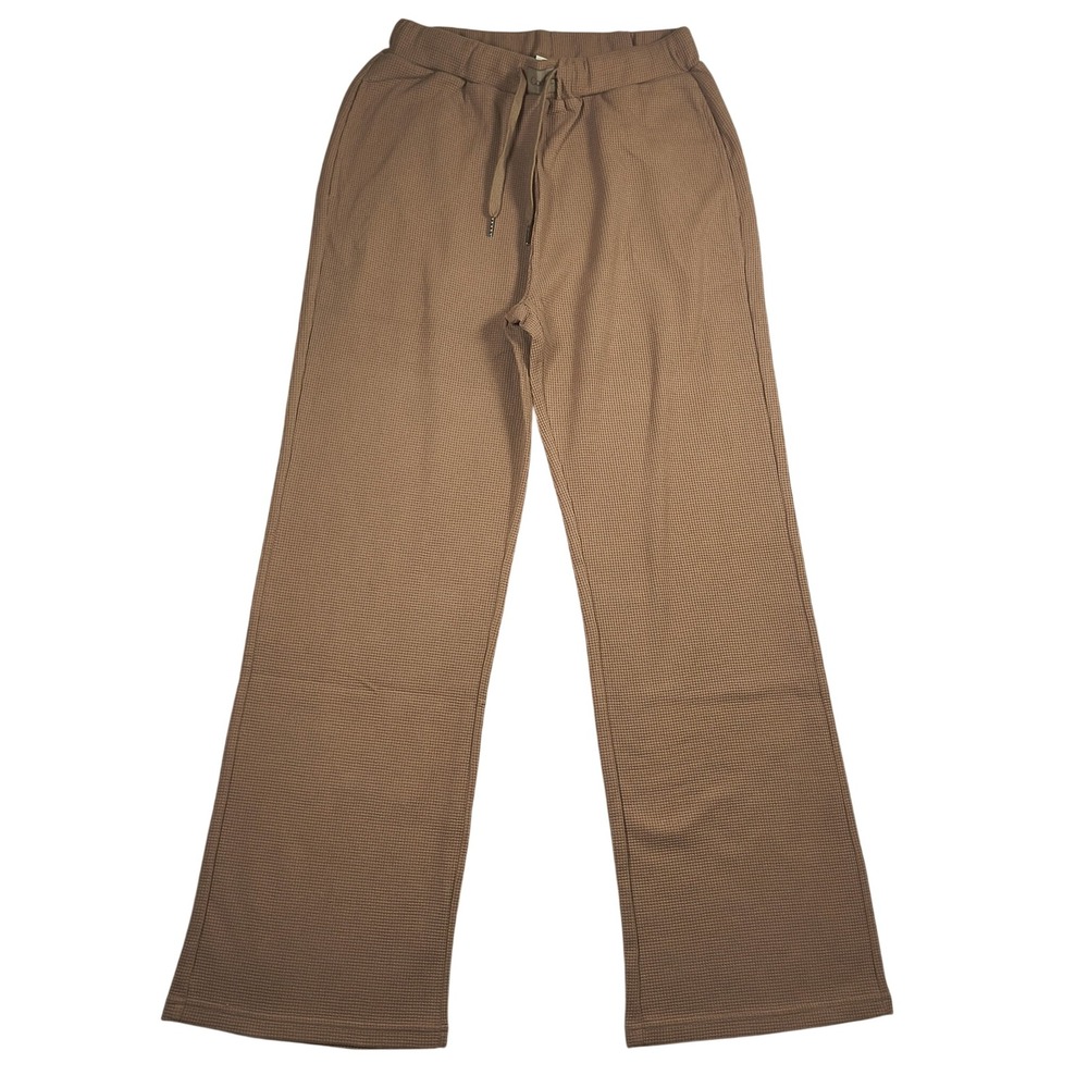 Comfrt Waffle Lounge Jogger Truffle Brown Waffle Knit Pants Medium NWT Soft